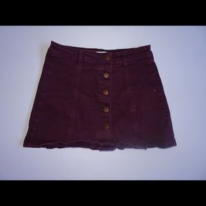 Burgundy short skirt
